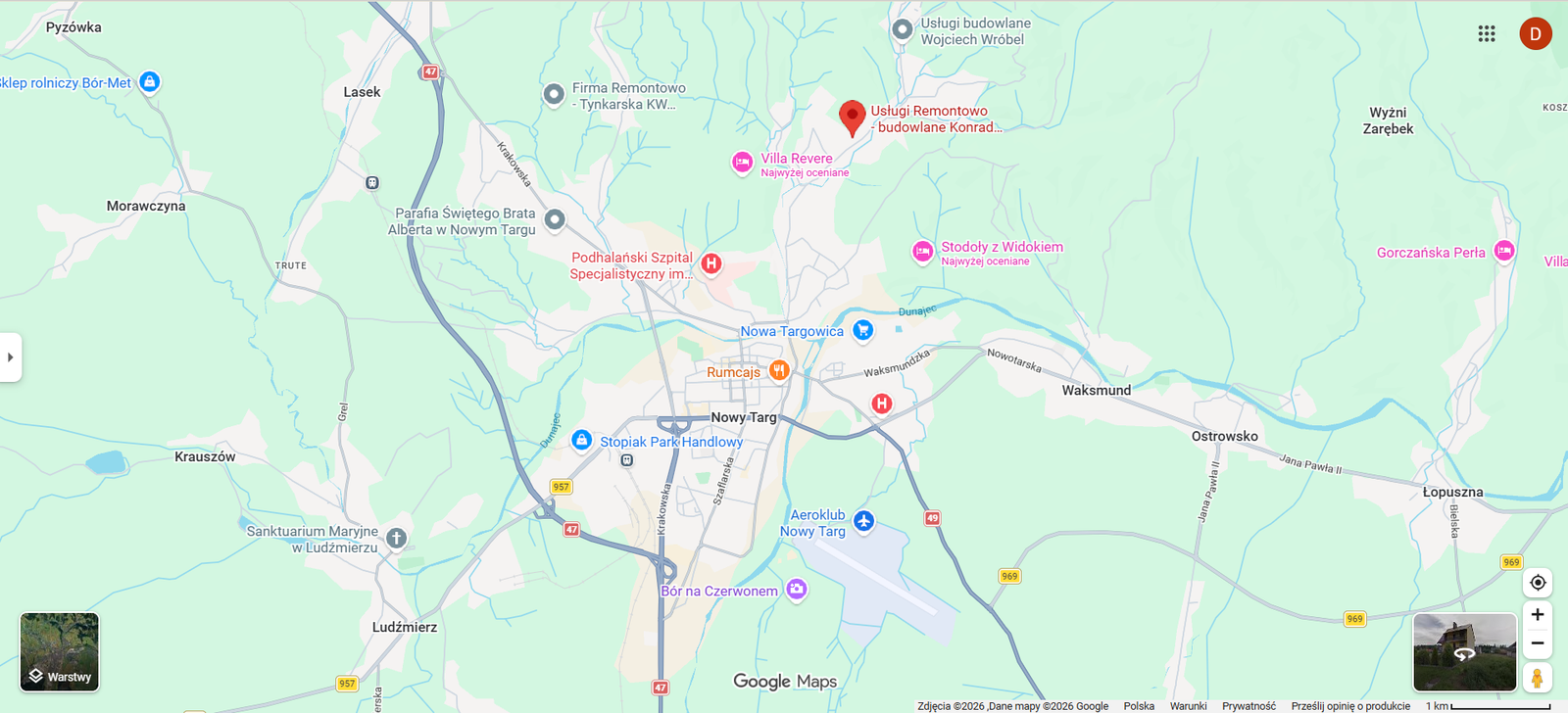 Mapa lokalizacji firmy Ale-Fliz w Nowym Targu
